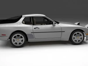 porsche 944 s2 with interior 3D Model