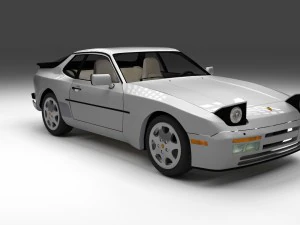 porsche 944 s2 with interior 3D Model