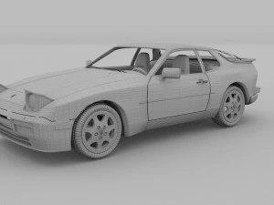 porsche 944 s2 with interior 3D Model