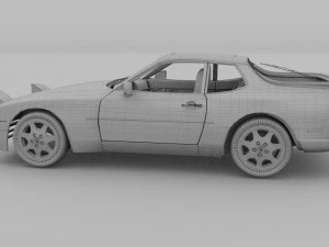 porsche 944 s2 with interior 3D Model