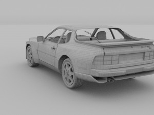 porsche 944 s2 with interior Modèle 3D