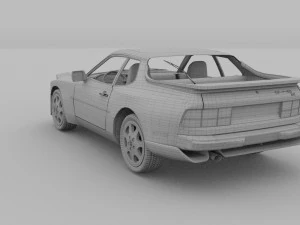 porsche 944 s2 with interior 3D Model
