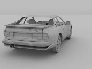 porsche 944 s2 with interior 3D Model