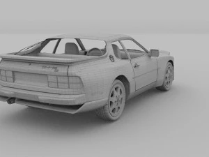 porsche 944 s2 with interior 3D Model