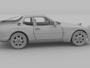 porsche 944 s2 with interior 3D Model