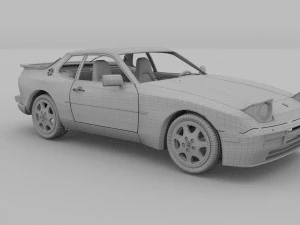 porsche 944 s2 with interior 3D Model