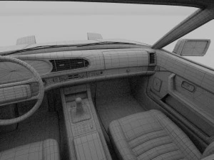 porsche 944 s2 with interior 3D Model