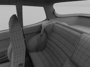 porsche 944 s2 with interior 3D Model