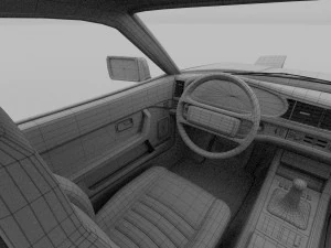 porsche 944 s2 with interior 3D Model