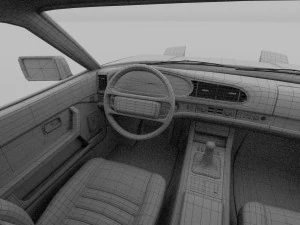 porsche 944 s2 with interior 3D Model