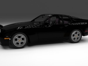 porsche 944 turbo with interior 3Dモデル