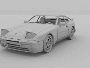 porsche 944 turbo with interior 3Dモデル