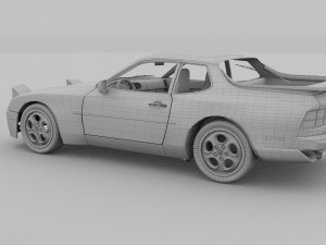 porsche 944 turbo with interior 3Dモデル