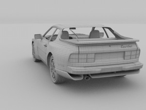 porsche 944 turbo with interior 3Dモデル