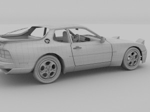 porsche 944 turbo with interior 3Dモデル
