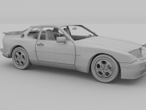 porsche 944 turbo with interior 3Dモデル