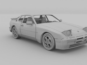 porsche 944 turbo with interior 3Dモデル