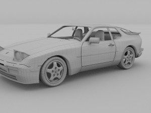 porsche 944 turbo s with interior Modello 3D