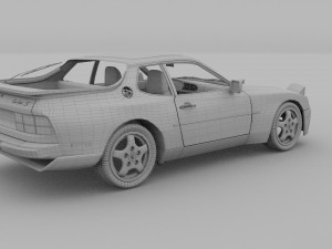 porsche 944 turbo s with interior Modello 3D