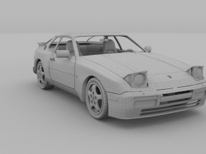 porsche 944 turbo s with interior Modello 3D