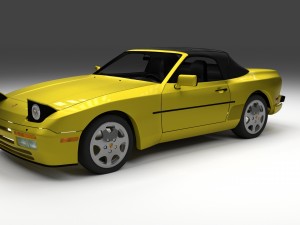 porsche 944 cabriolet with interior 3D Модель
