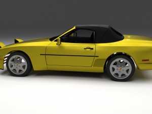 porsche 944 cabriolet with interior 3D Модель