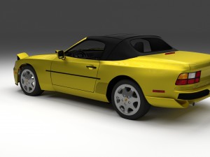 porsche 944 cabriolet with interior 3D Модель