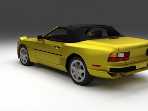 porsche 944 cabriolet with interior 3D Модель