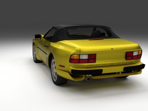 porsche 944 cabriolet with interior 3D Модель