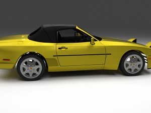 porsche 944 cabriolet with interior 3D Модель