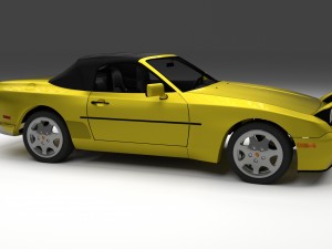 porsche 944 cabriolet with interior 3D Модель