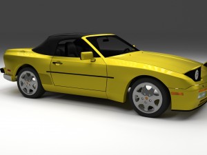 porsche 944 cabriolet with interior 3D Модель