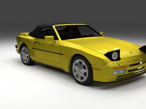 porsche 944 cabriolet with interior 3D Модель
