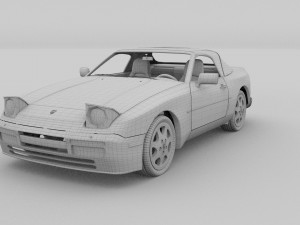 porsche 944 cabriolet with interior 3D Модель