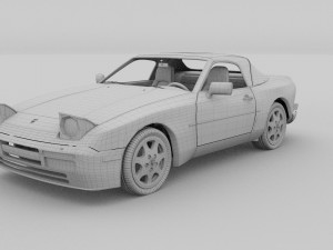 porsche 944 cabriolet with interior 3D Модель
