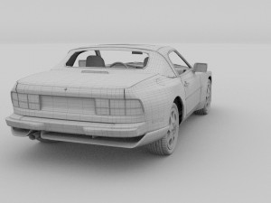 porsche 944 cabriolet with interior 3D Модель