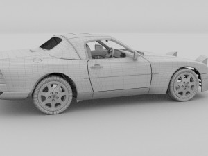 porsche 944 cabriolet with interior 3D Модель