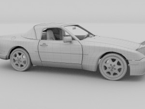 porsche 944 cabriolet with interior 3D Модель