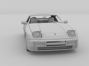 porsche 944 cabriolet with interior 3D Модель