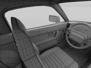 porsche 944 cabriolet with interior 3D Модель