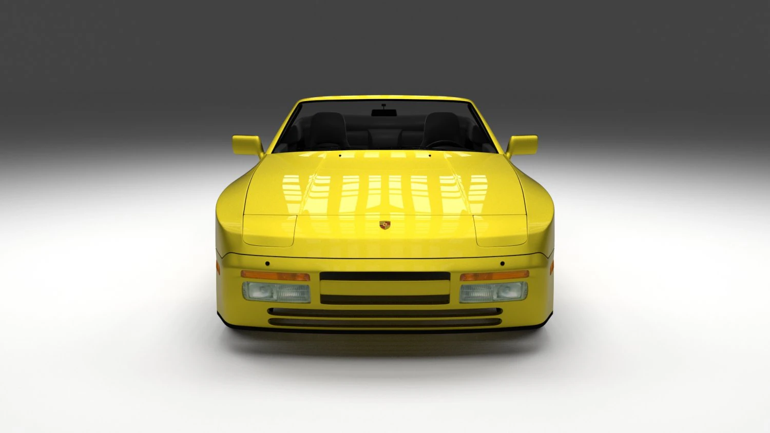 porsche 944 cabrio with interior 3D Model .c4d .max .obj .3ds .fbx .stl .blend