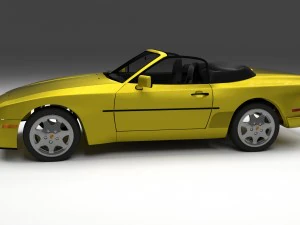 porsche 944 cabrio with interior 3D Model