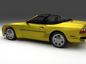 porsche 944 cabrio with interior Model 3D