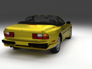 porsche 944 cabrio with interior Model 3D
