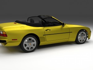 porsche 944 cabrio with interior Model 3D
