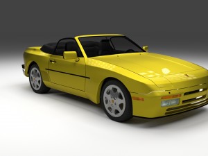 porsche 944 cabrio with interior Model 3D