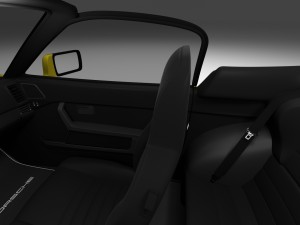 porsche 944 cabrio with interior Model 3D