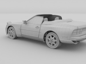 porsche 944 cabrio with interior Model 3D
