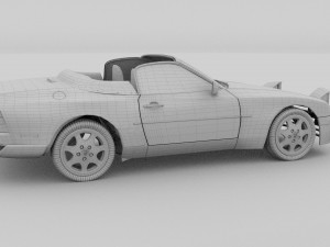 porsche 944 cabrio with interior Model 3D