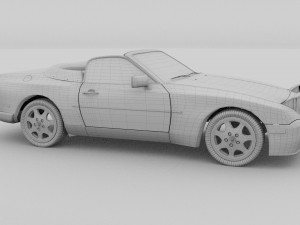 porsche 944 cabrio with interior Model 3D
